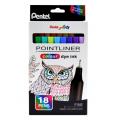 Pentel S40-18 Pointliner Colour dye ink (0.4mm)彩色代針筆(18色)