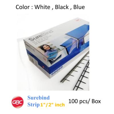 GBC Surebind STRIP 25mm/1 Inch(10 bin/10支釘)A4 CN T 骨夾條膠條(100條/盒)