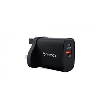 Fonemax FM-UK-25W 25W 充電器( 1XUSB+1XUSB-C )-符合機電工程署認證