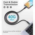 Choetech USB4.0 GEN3 240W 8K 連接線-1.2M