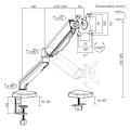 Brateck LDT46-C012E 入門級彈簧式單螢幕支架(17-32 吋)