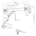 Brateck LDT69-C022 雙臂氣壓彈簧顯示器支架 (17-32 吋)