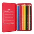 Faber-Castell 115844 Classic 六角形鐵盒彩色木顏色筆(12色)